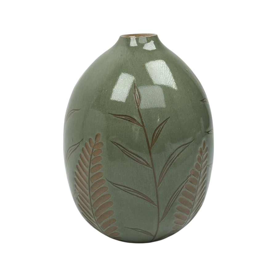 Medium Vase - Teal - Botanical