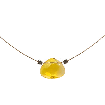 Czech Quartz Necklace - Lemon