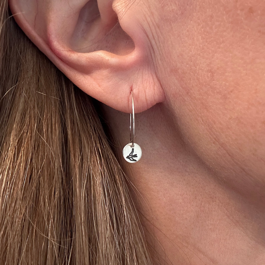 Earrings - Hoops with Flying Swallow