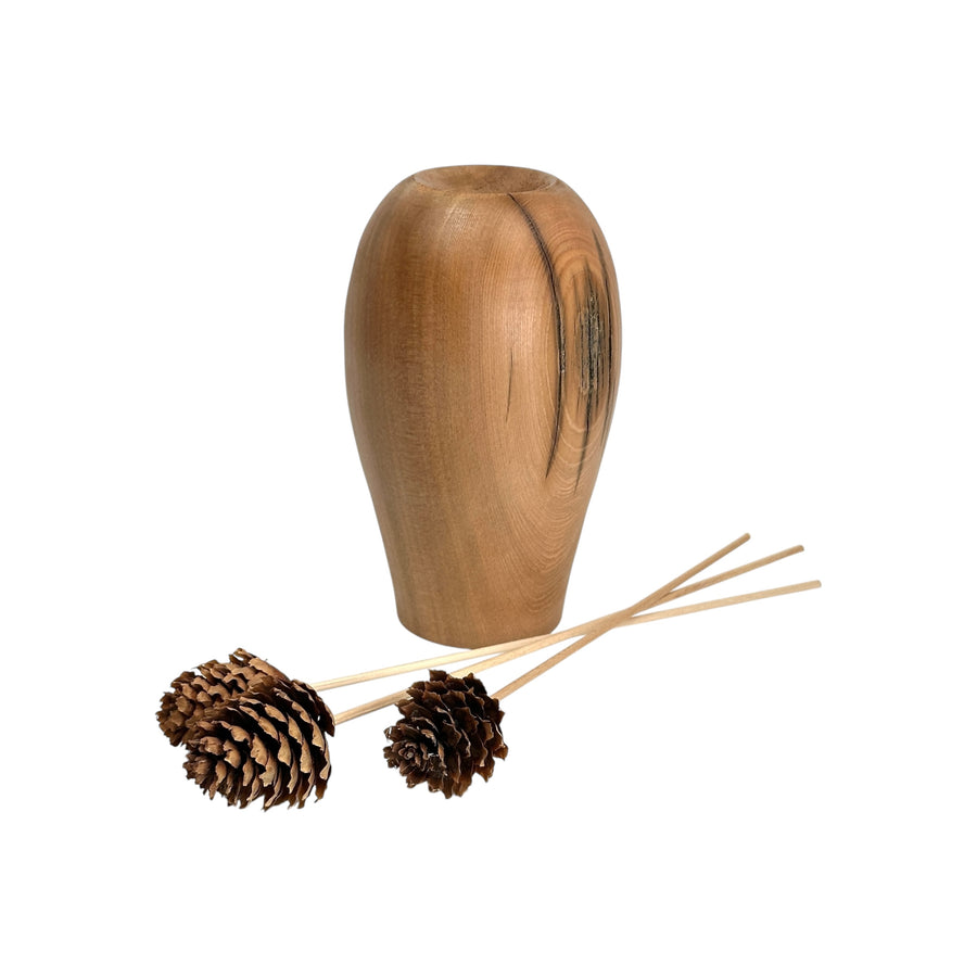 Cedar Post Vase with Pine Cones