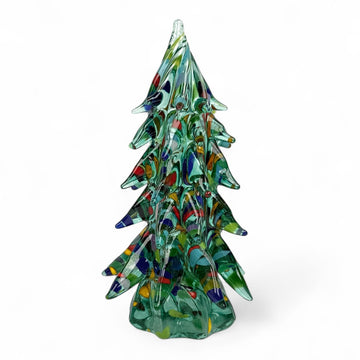 Large Decorated Glass Tree - Light Emerald