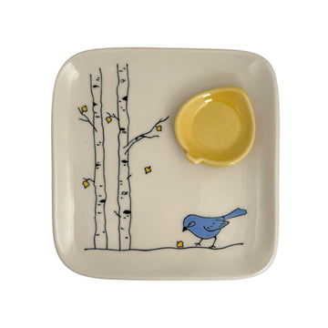 Sushi Platter with Dipping Bowl - Bluebird