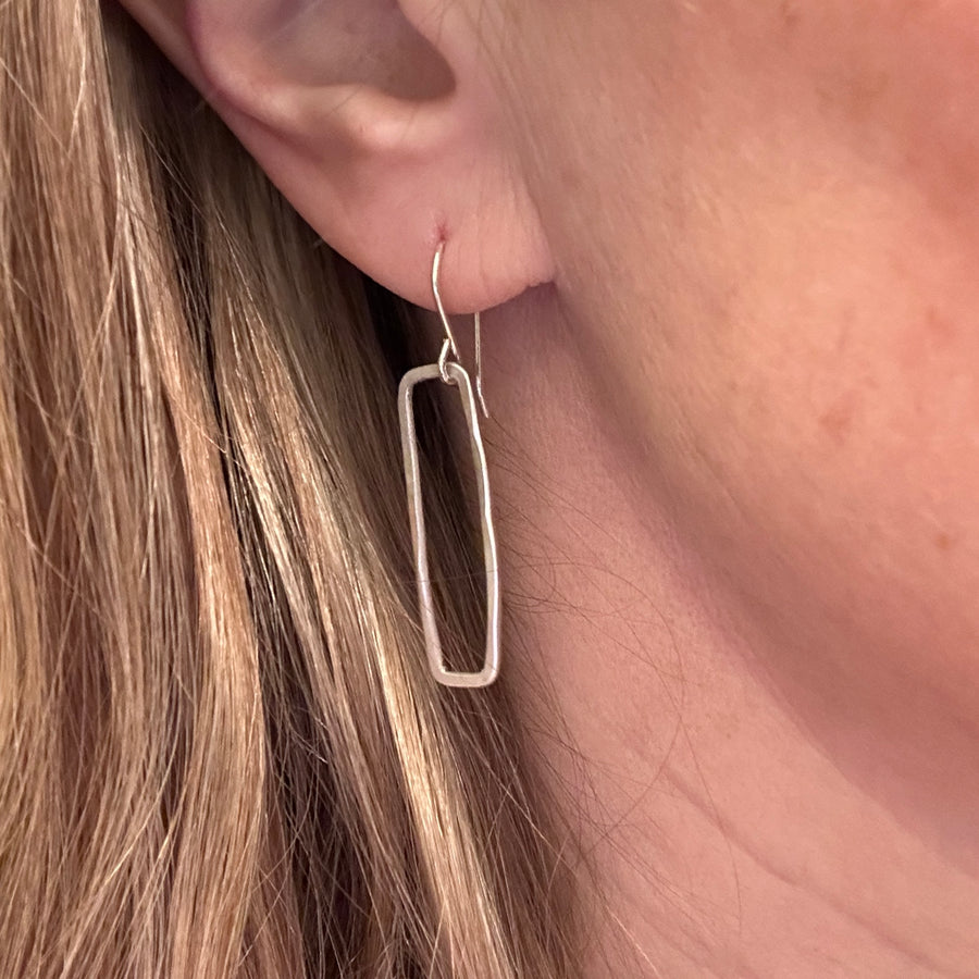 Earrings - Silver Rectangles