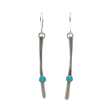 Earrings - Turquoise on Silver Twigs