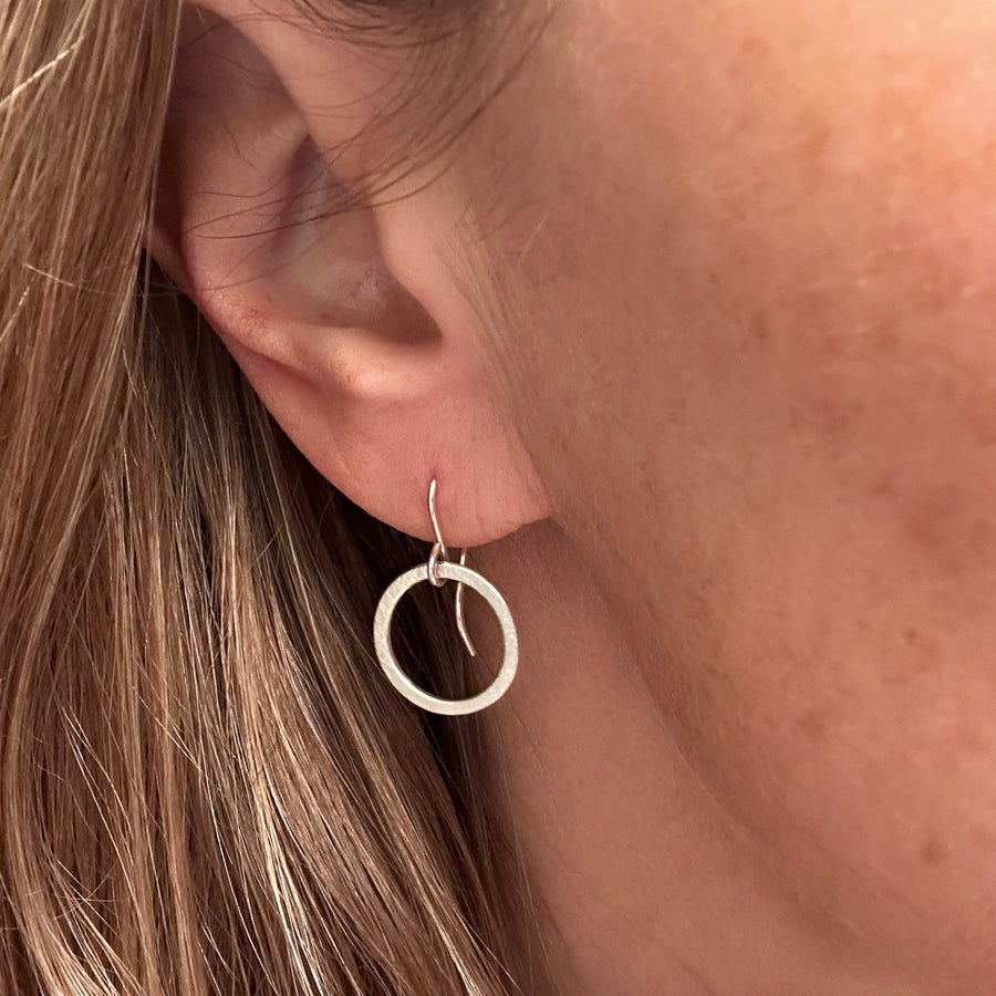 Earrings - Hammered Circle - Medium