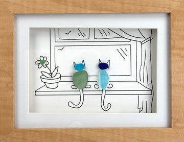 Sea Glass Two Cats