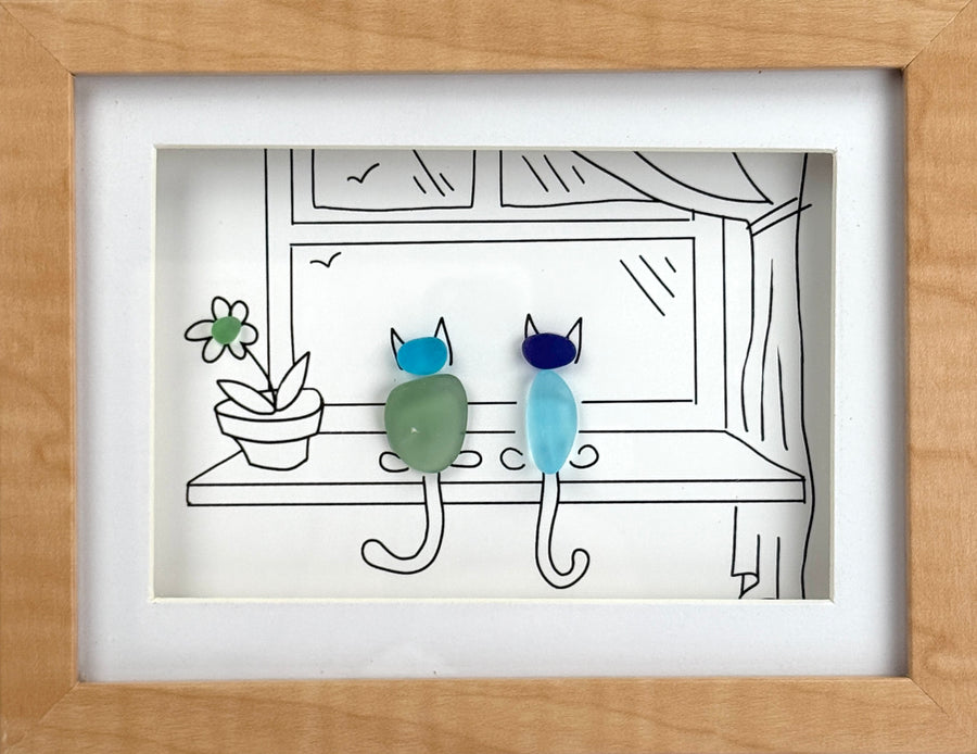 Sea Glass Two Cats