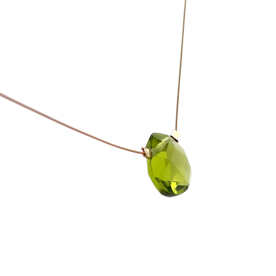 Czech Quartz Necklace - Lime