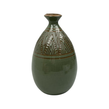 Medium Vase - Teal - Geometric