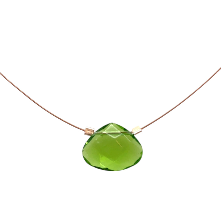 Czech Quartz Necklace - Lime