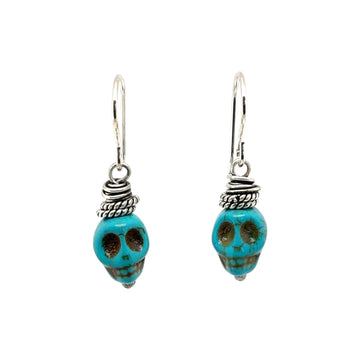 Earrings - Turquoise Skulls