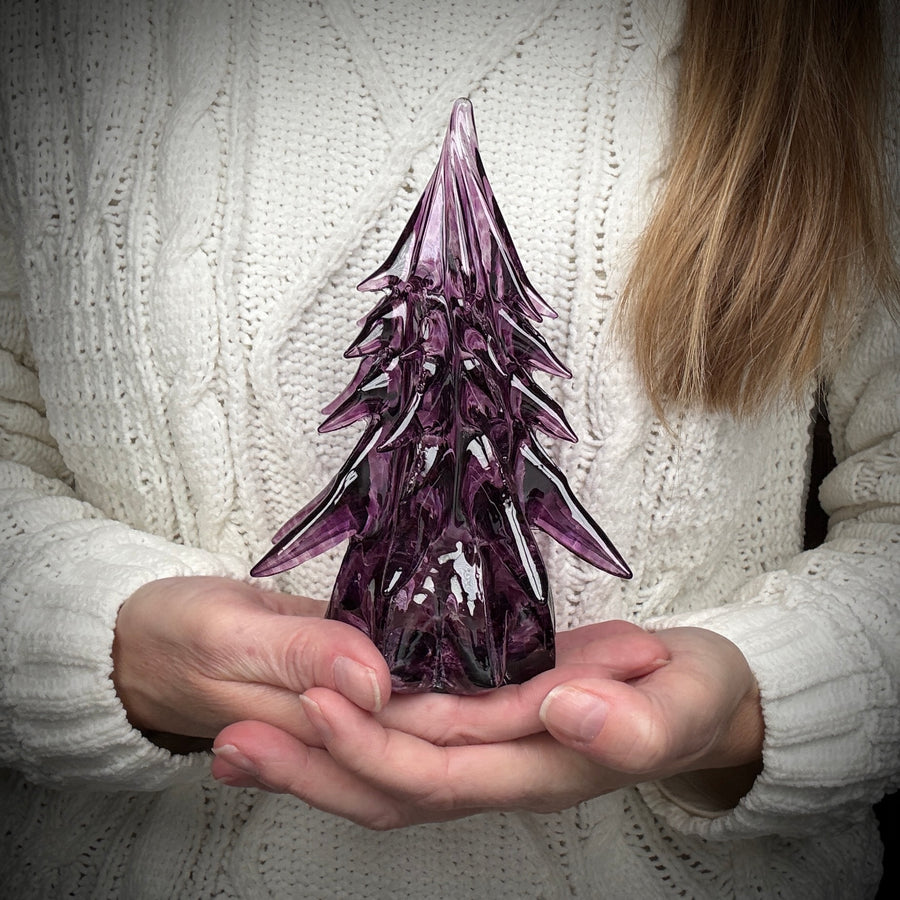 Small Glass Tree - Purple