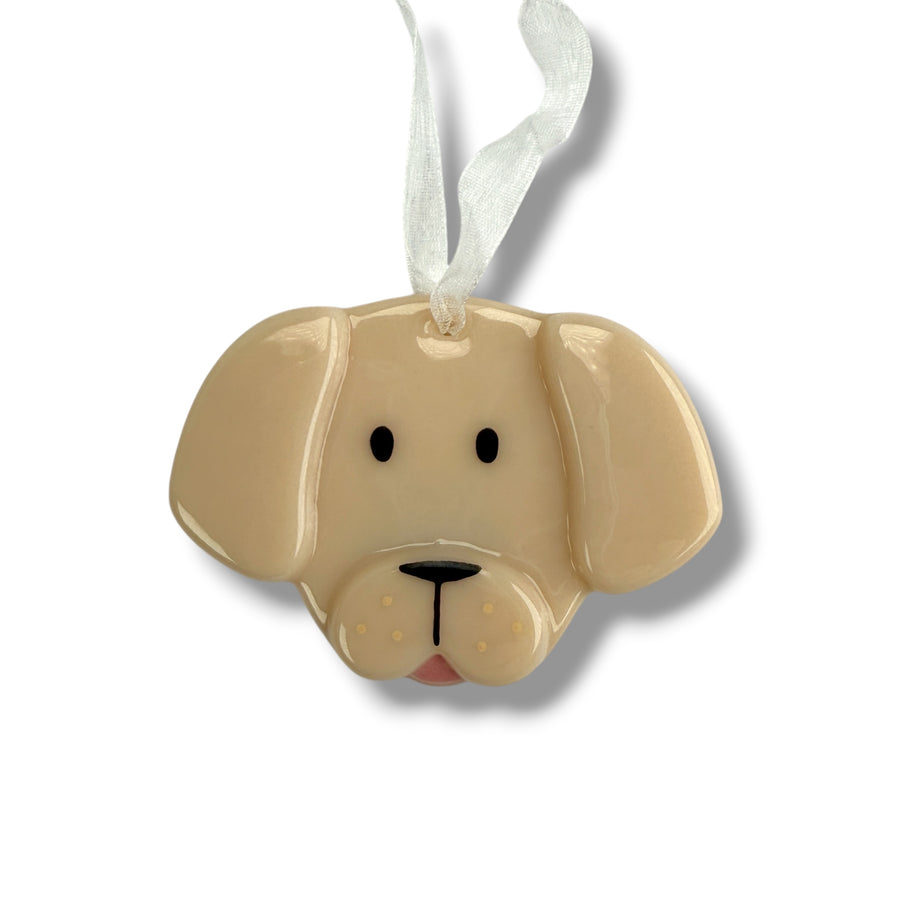 Dog Glass Ornament - Golden