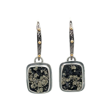 Earrings - Pyrite in Slate