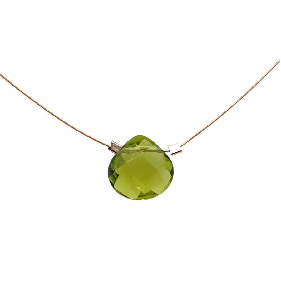 Czech Quartz Necklace - Lime