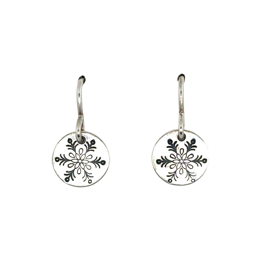 Earrings - Disks with Snowflakes