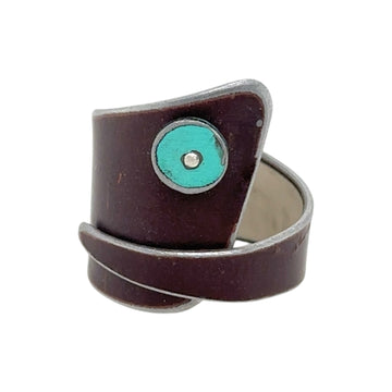 Ring - Dark Purple with Turquoise Dot - Size 7