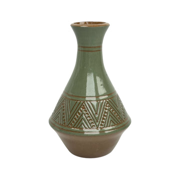 Medium Vase - Teal - Geometric