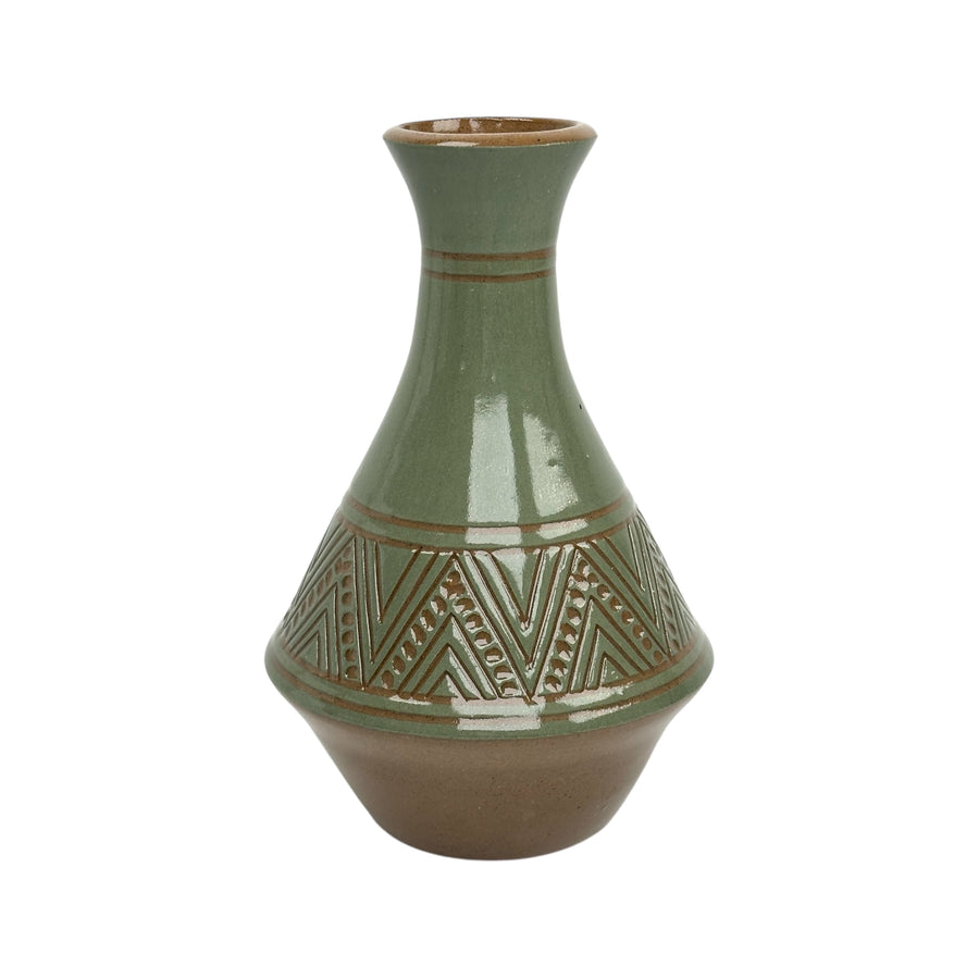 Medium Vase - Teal - Geometric