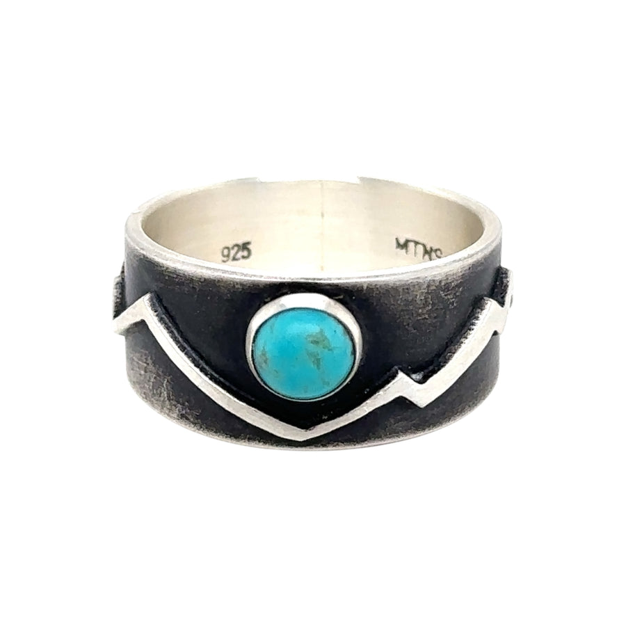 Mountains Ring with Turquoise #14s