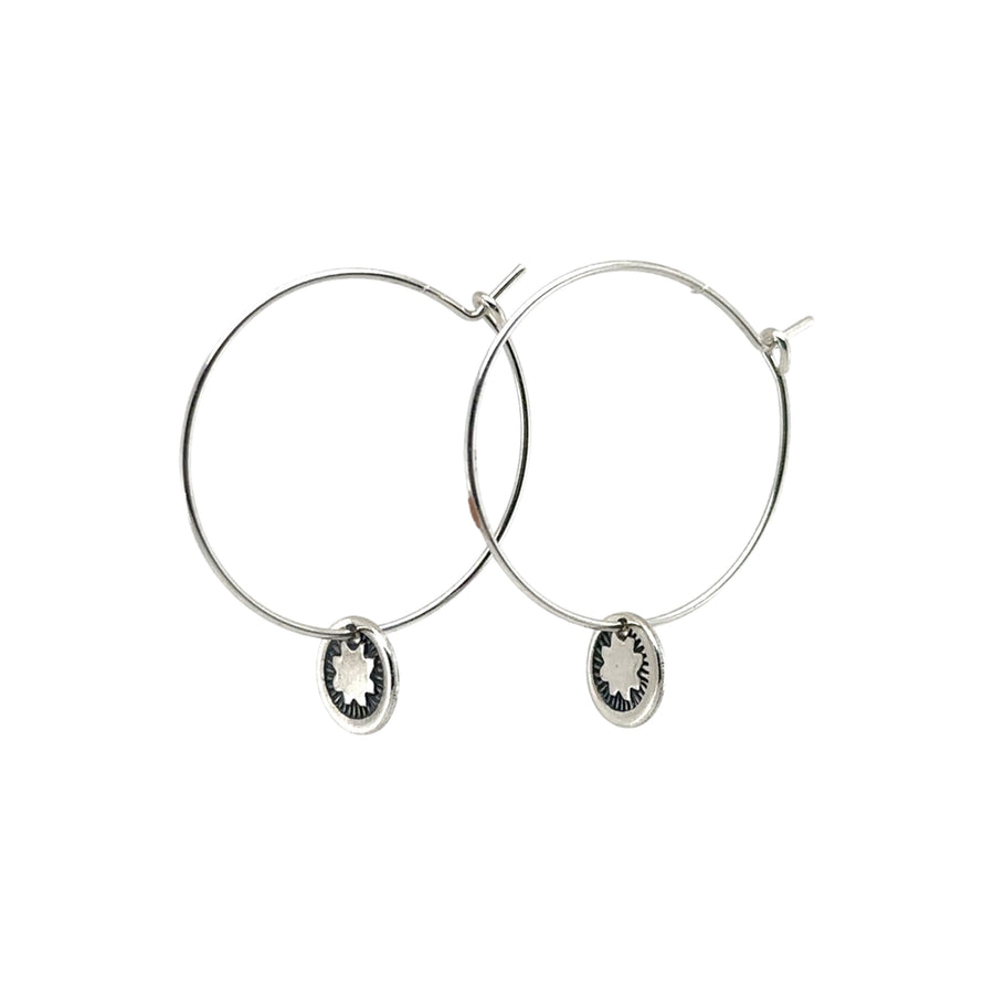 Earrings - Hoops with India Flower Disk