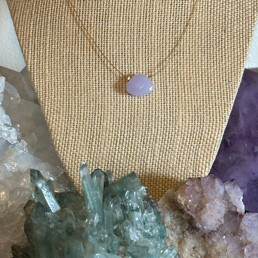 Czech Quartz Necklace - Lilac