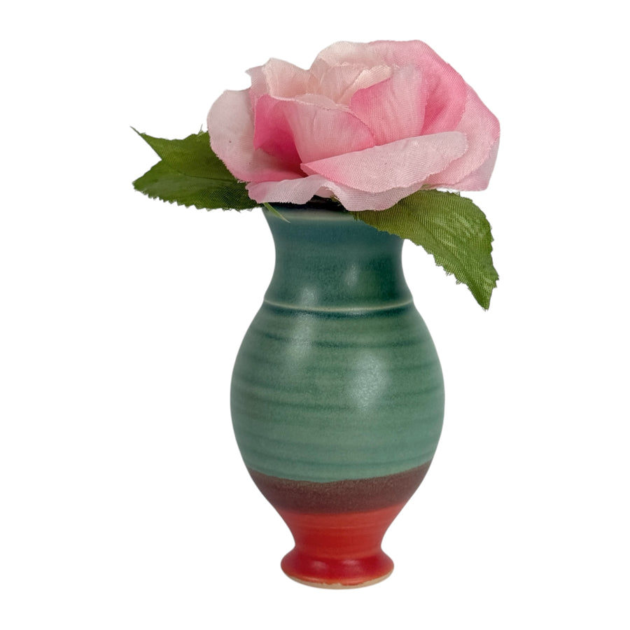 Bud Vase - Green/Red