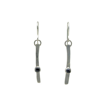 Earrings - Silver Twigs with Iolite