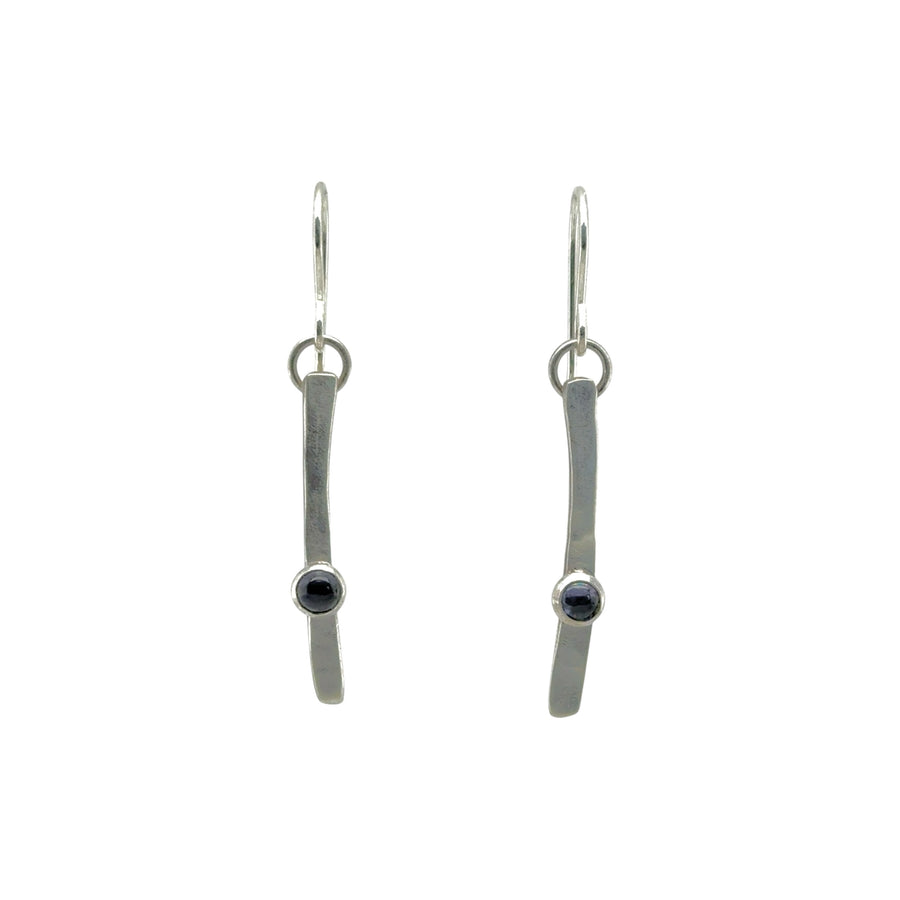 Earrings - Silver Twigs with Iolite