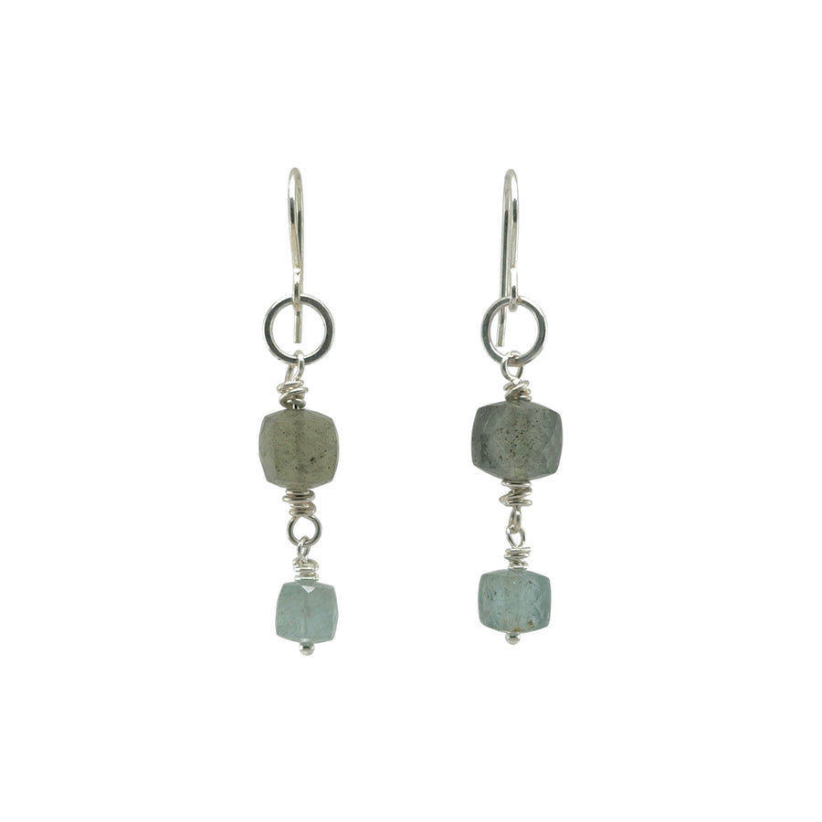 Earrings - Moss Aquamarine Dangles