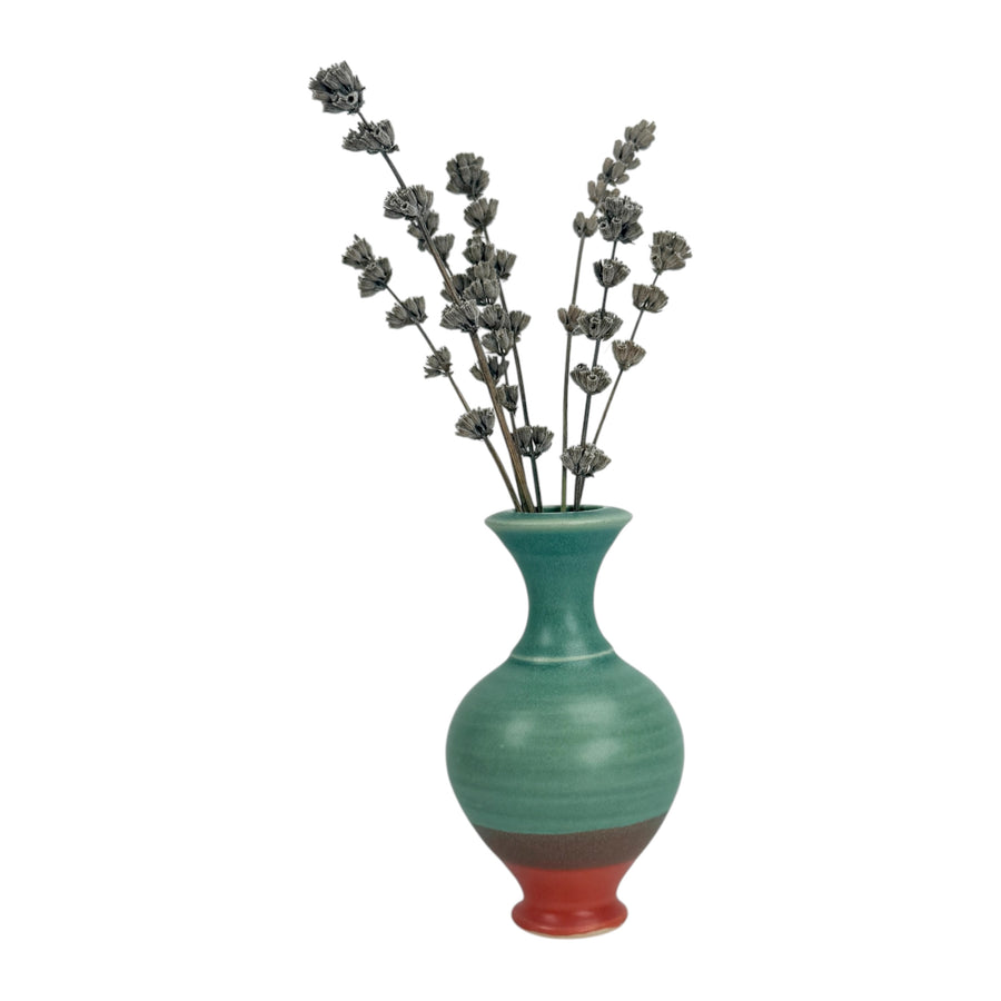 Bud Vase - Green/Red