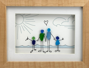 Sea Glass Family of 4