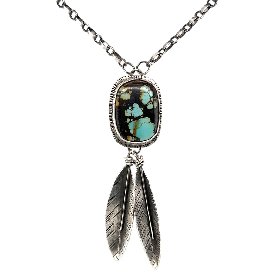 Necklace - Turquoise with Feathers