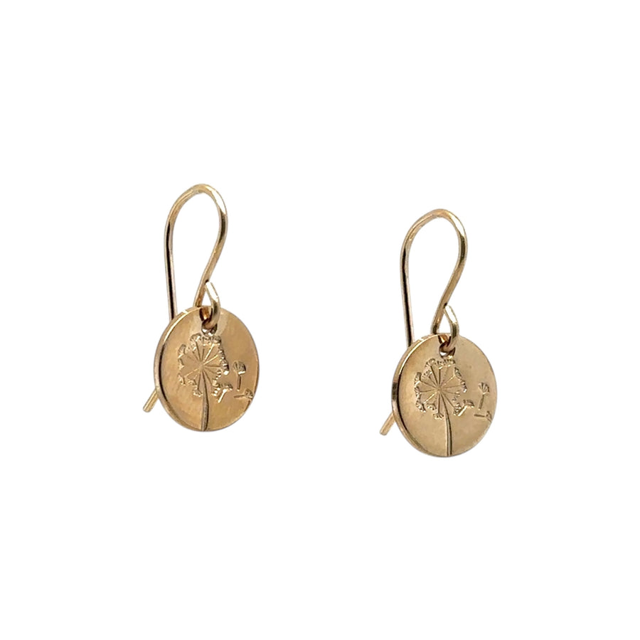 Earrings - Disk with Dandelion