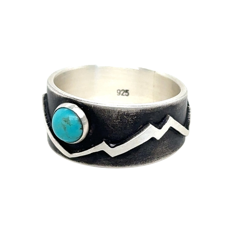 Mountains Ring with Turquoise #14s