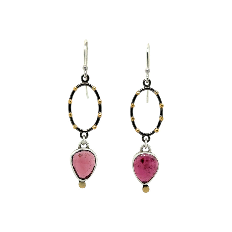 Earrings - Tourmaline with 18k Gold and Vermeil