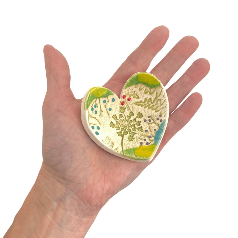 Trinket Dish - Heart - Pressed Flowers - Small