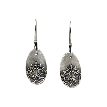 Earrings - Oval Flower Burst