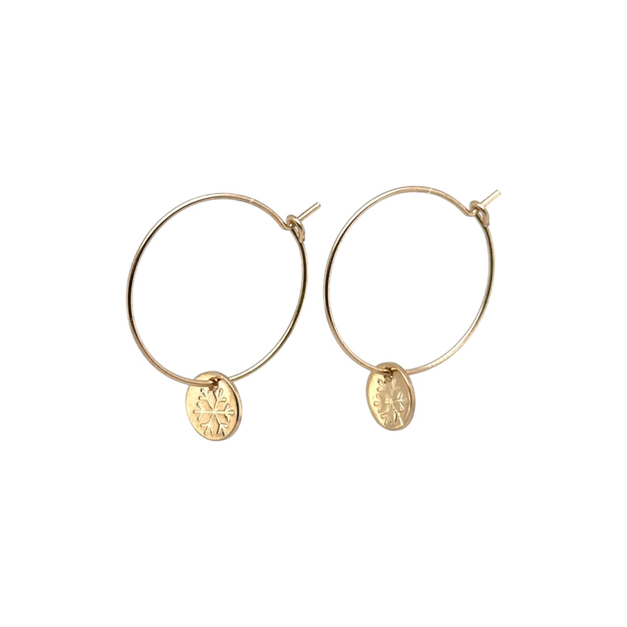 Earrings - Hoops with Snowflake