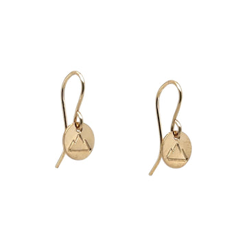 Earrings - Small Disk with Mountain