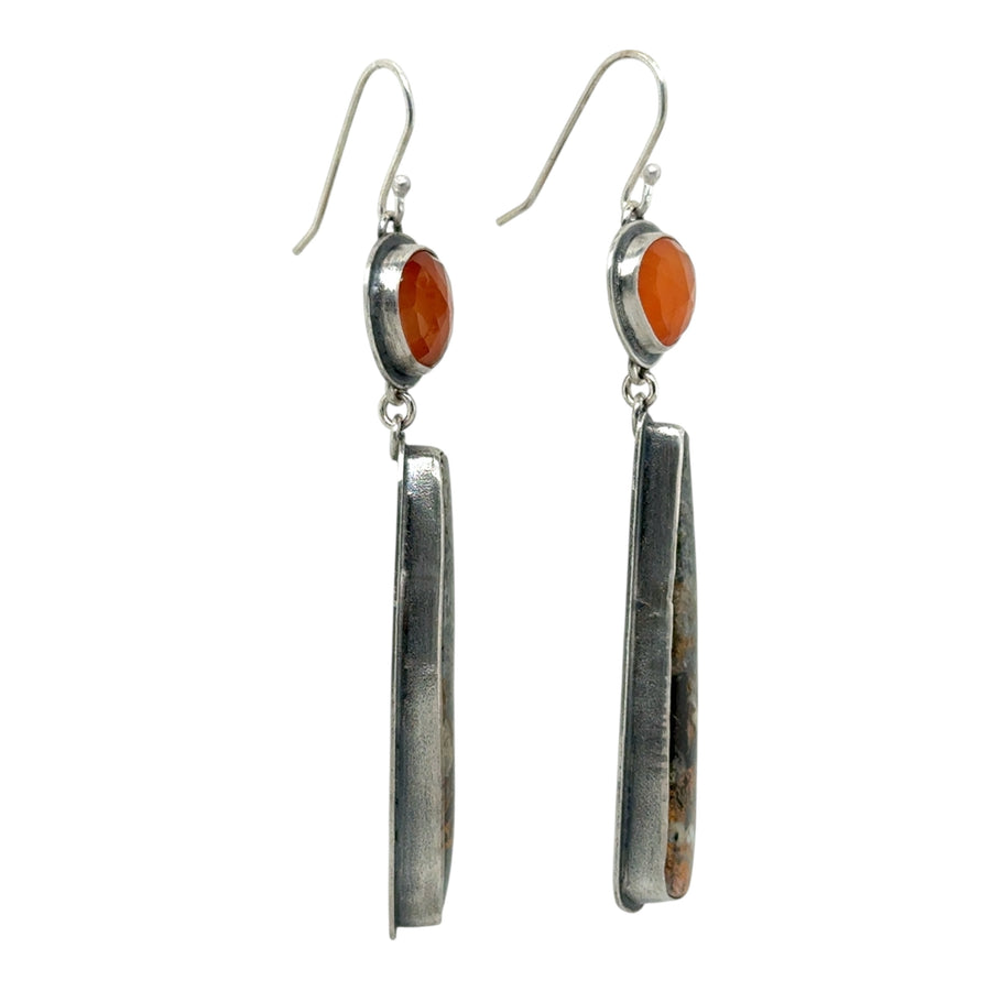 Earrings - Jasper and Carnelian