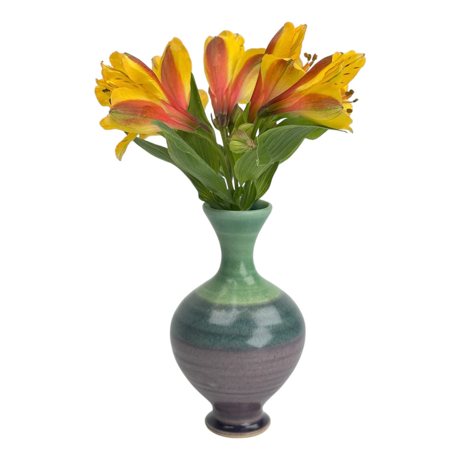 Bud Vase - Green/Purple