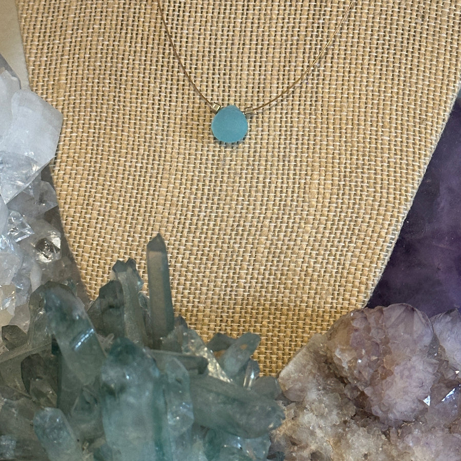 Aqua Chalcedony Necklace