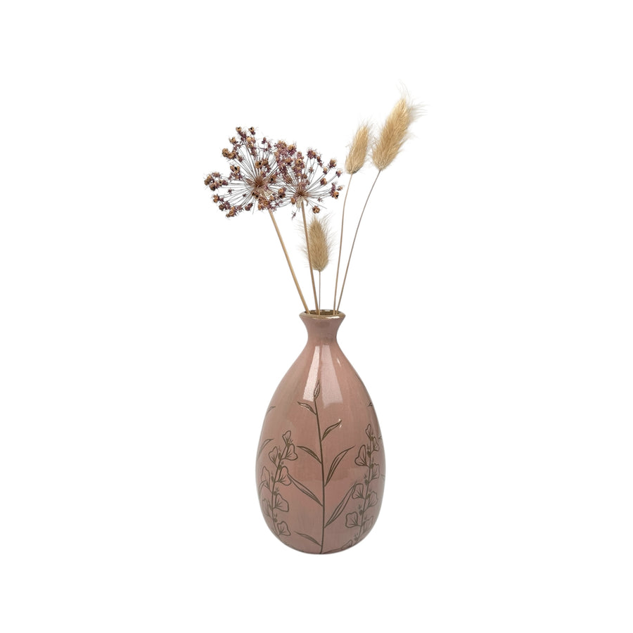 Medium Vase - Pink - Botanical