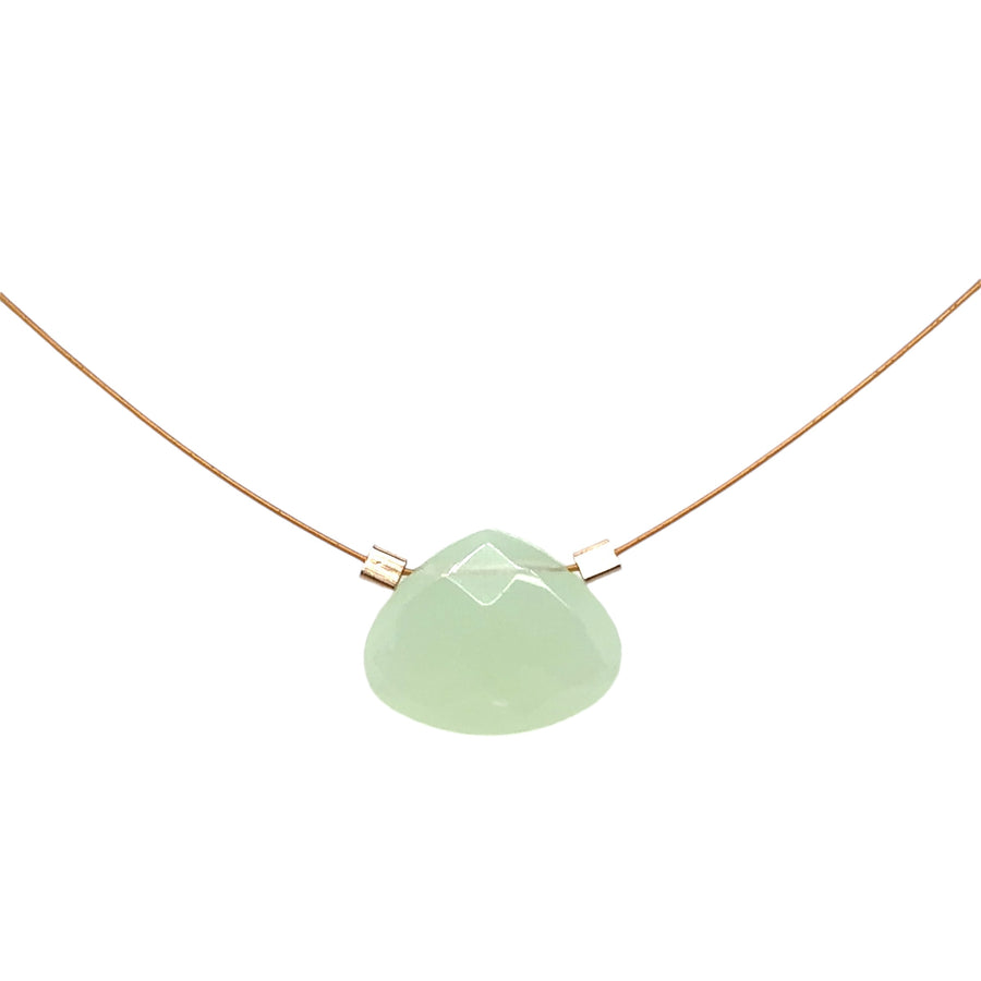 Czech Quartz Necklace - Light Green