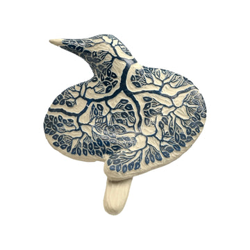 Bird - Blue Carved #1240