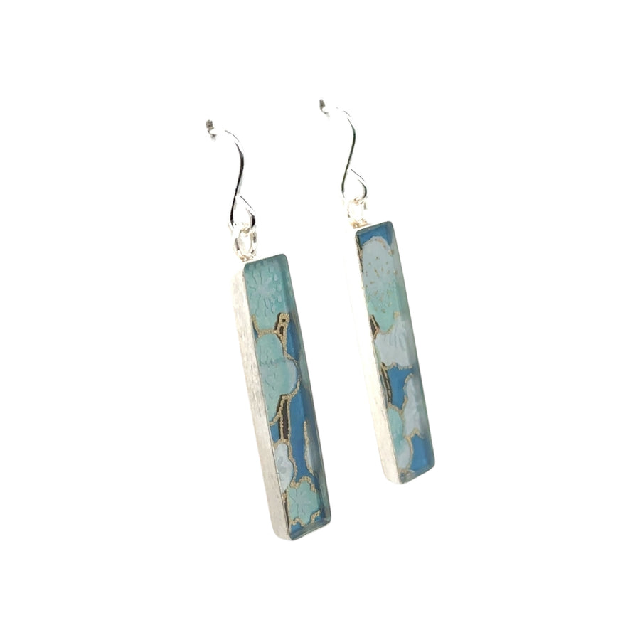 Earrings - Thin Bezel Rectangle Drop