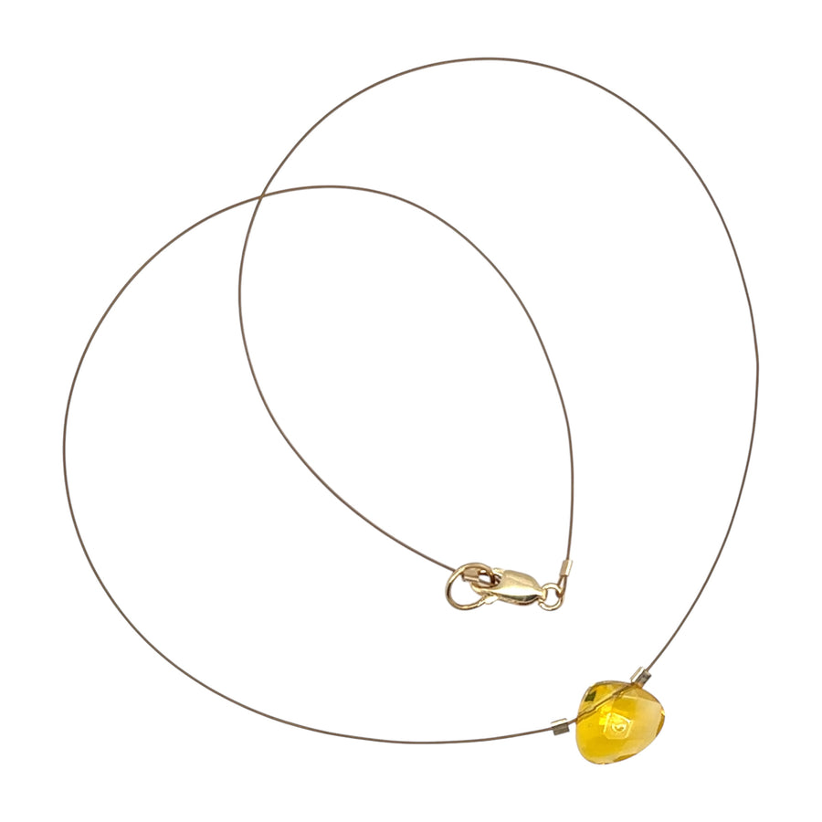 Czech Quartz Necklace - Lemon