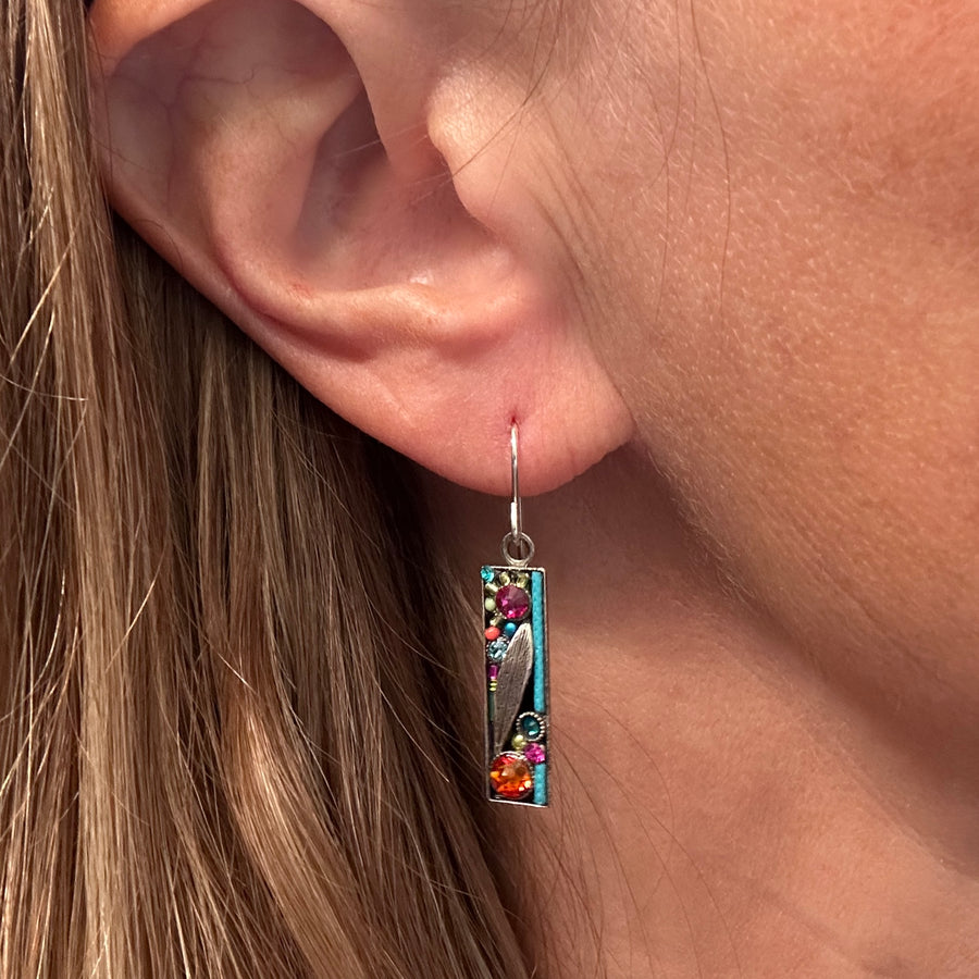 Earrings - Botanical Leaf Rectangle