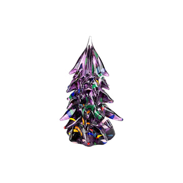 Small Decorated Glass Tree - Purple